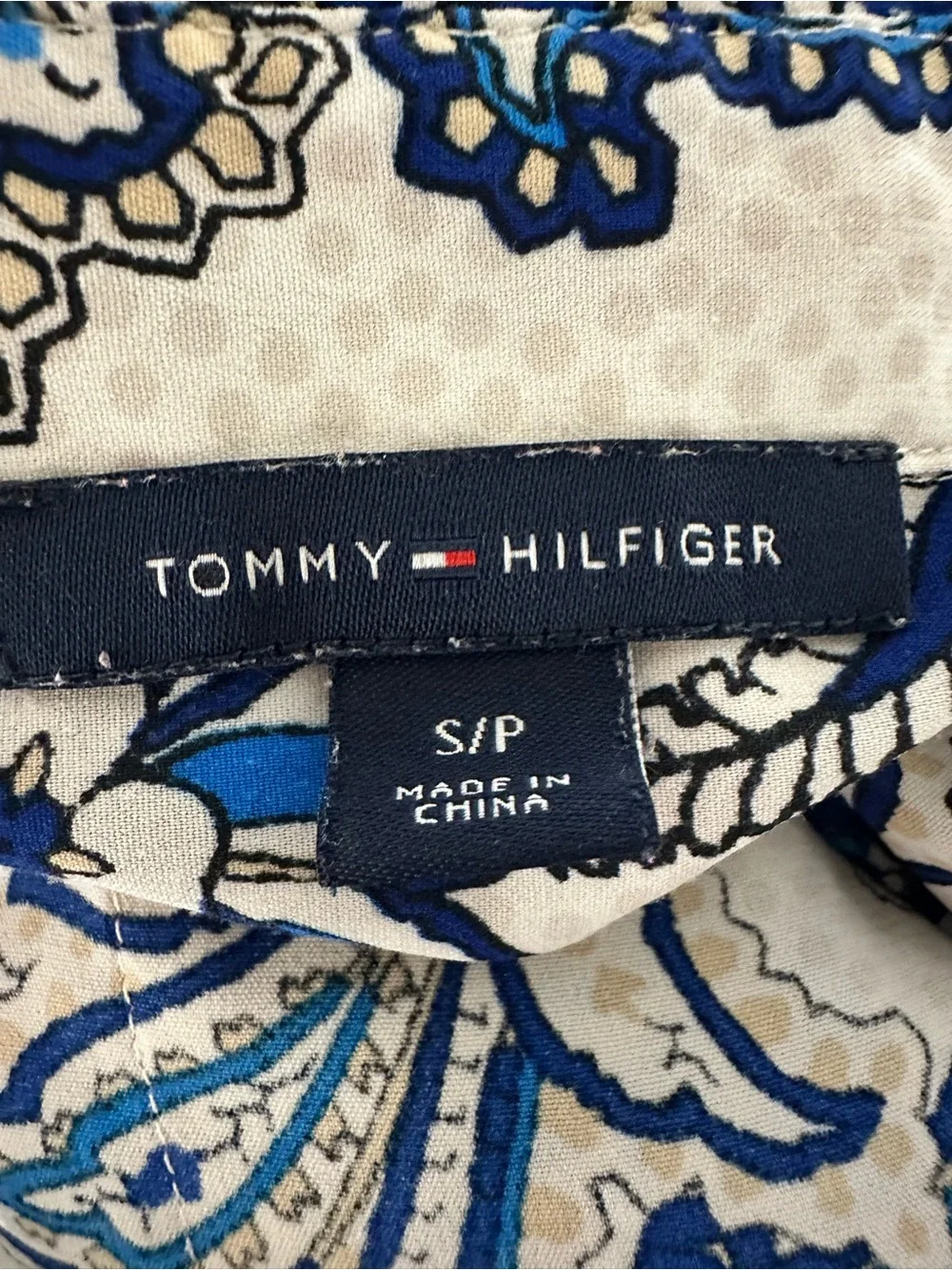 TOMMY HILFIGER Paisley Button Down Blouse Coastal Boho Preppy - Picture 7 of 9